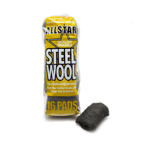 0000'Steel Wool Sleeve 16 Pad/Sleev