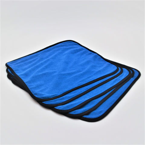 16X16 Premium Pearl Weave Micro Fiber Towel, Blue with Silk Edge, (Dozen)